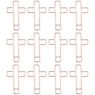 12 Uds Clips de papel abrazaderas cruzadas para notas en forma de Animal suministros de estudio de la Biblia iglesia dorada niño
