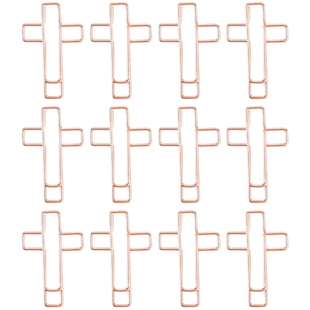 12 Uds Clips de papel abrazaderas cruzadas para notas en forma de Animal suministros de estudio de la Biblia iglesia dorada niño