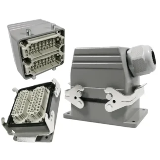 Conector de alta resistencia, HHE-10 Pines, 18 agujeros, 32 núcleos, 46 Bits, 64, resistente al agua, 92, prensado en frío, enchufe Rectangular de aviación