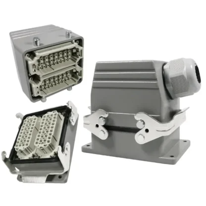 Conector de alta resistencia, HHE-10 Pines, 18 agujeros, 32 núcleos, 46 Bits, 64, resistente al agua, 92, prensado en frío, enchufe Rectangular de aviación