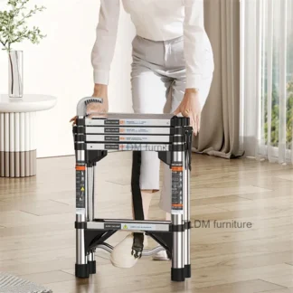 Escalera plegable de aluminio multifuncional para el hogar, escalera telescópica de espiga portátil para interiores, escalera de contracción de elevación