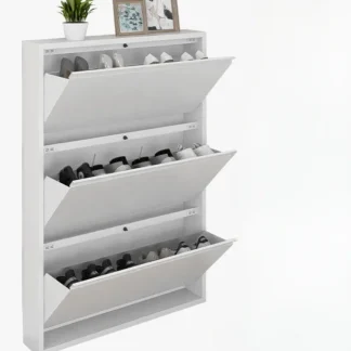 Armario de zapatos ultradelgado de 12cm, gabinete de entrada de gran capacidad para uso doméstico, gabinete estrecho de cubo abatible de metal simple