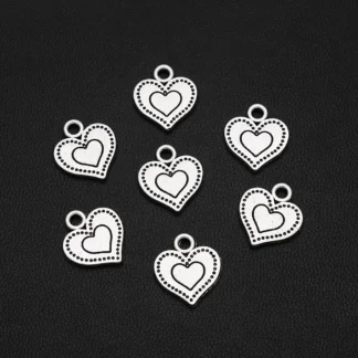 Colgantes de dijes de corazón para llavero Diy, suministros de fabricación de joyas, accesorios, artículos a granel al por mayor, 11x13mm, 20 unidades por lote