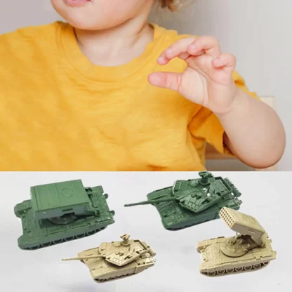 4x modelo de lanzadores de cohetes de tanque 1/144, modelo ensamblado para regalos navideños