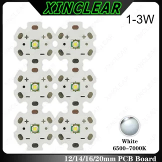 10 Uds 1W 3W LED XPE 3535 Chip LED blanco frío 6500-7000K con placa PCB de 12mm 14mm 16mm 20mm para linterna luz de bicicleta