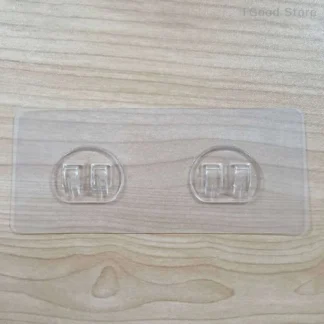 Etiqueta adhesiva montada en la pared, parche para estante de almacenamiento de baño sin perforaciones, sujetador transparente sin costuras, gancho para colgar, 1 Uds.