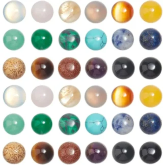 36 Uds. Cabujones de piedras preciosas de 18 metros, cabujones de piedra semicirculares de 8mm, piedra de cuarzo de cristal con parte posterior plana para kit de fabricación de collares y pendientes