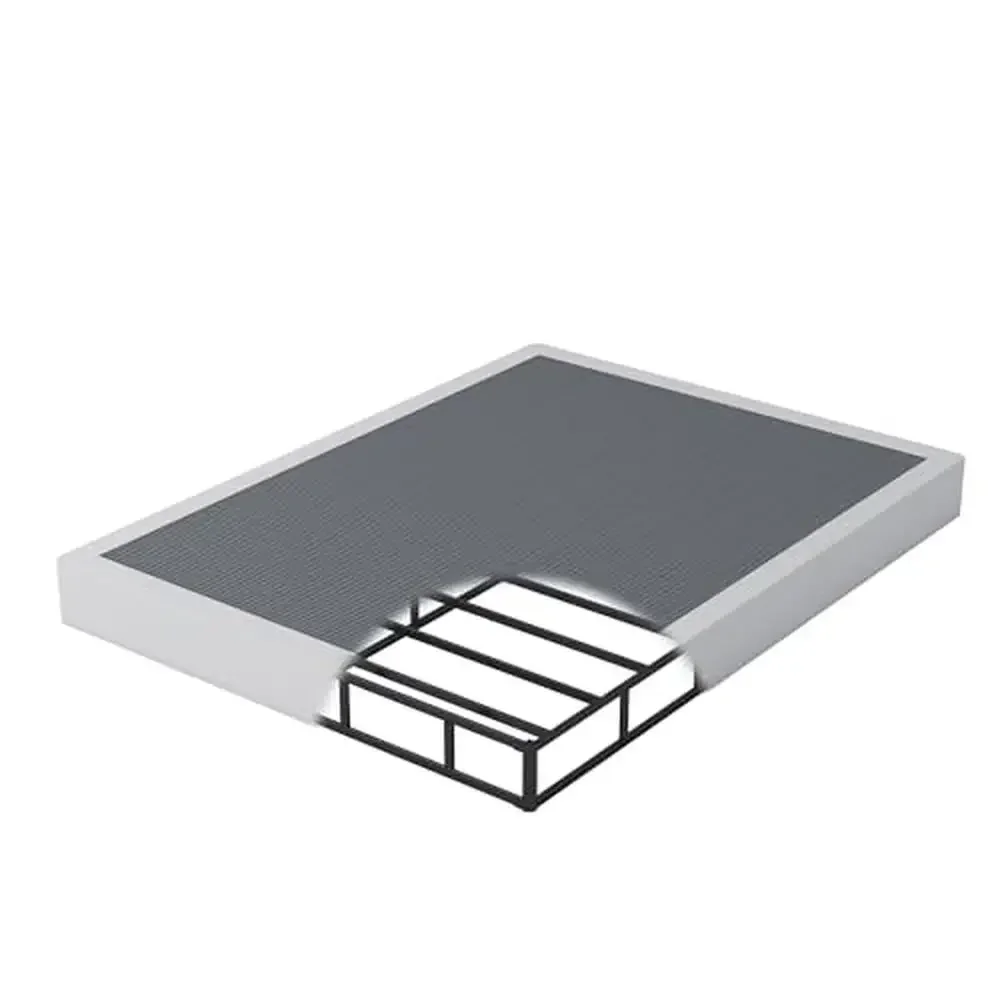 Caja de cama Queen con resorte, base de colchón de Metal resistente, cubierta de tela sin ruido, fácil montaje, 9 pulgadas, capacidad de 3000 libras