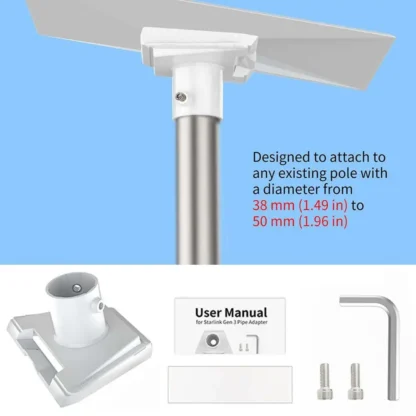 Adaptador de tubo redondo de plástico para Starlink Gen3, soporte de enrutador de antena satelital, montaje en pared de 3. ª generación