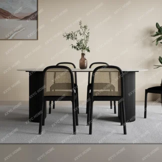 Mesa de comedor minimalista moderna, sala de estar, apartamento pequeño, mesa de comedor Rectangular, combinación de silla de comedor