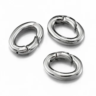 Cierre de langosta de acero inoxidable, conector ovalado para llavero, anillo de pulido, mosquetón, fabricación de joyas DIY, 2 piezas/1 ud.