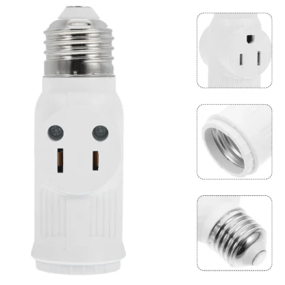 Adaptador de lámpara, calcomanías de corbel, convertidor de enchufe, soporte de bombilla, soportes Abs, 2 uds.