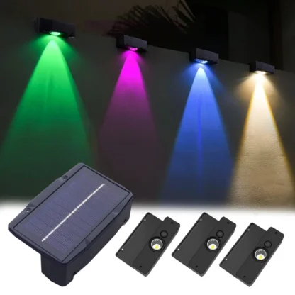 Luces de valla alimentadas por energía Solar para exteriores, luz de paso Led RGB impermeable para jardín, Patio, pared, escaleras, cubierta, Patio, porche, piscina, camino