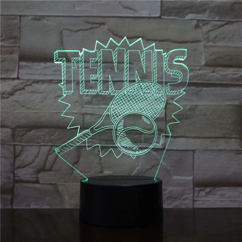 Luz Nocturna 3D de Squash Sports con Control táctil, lámpara de mesa de 7/16 colores, lámparas de decoración de dormitorio, regalos perfectos para Navidad y cumpleaños