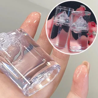 Esmalte de labios de gelatina de cristal, brillo de labios de montaña de hielo, aceite de labios de vidrio transparente, hidratante, lápiz labial líquido impermeable, cosméticos