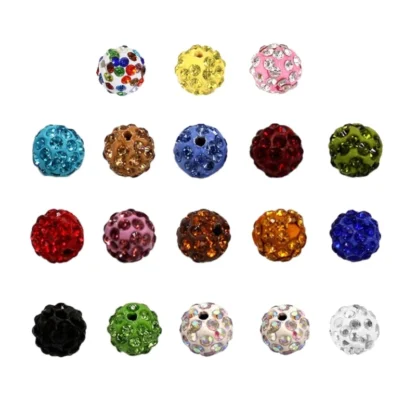 100 Uds. Cuentas cristal brillantes 10mm Bola discoteca cuentas arcilla para collar pulsera Dropship