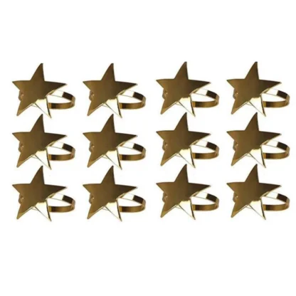 Servilletero de estrella de cinco puntas de 12 piezas, servilletero de Navidad adecuado para fiestas navideñas, cenas, recepciones de boda, Etc.