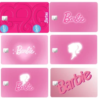 Pegatina de tarjeta Barbie brillante, documentos de crédito, suministros de estudio para estudiantes, decorar, etiquetas de tarjetas de comida de autobús a prueba de agua, regalos