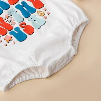 Mono unisex para niños pequeños, sin mangas, cuello redondo, estampado de bandera americana, mameluco para celebración del 4 de julio