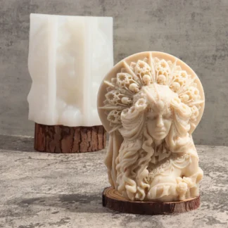 Molde de silicona de busto de Reina 3D, diosa del cabello de belleza, estatua de mujer, Molde de resina de yeso, escultura de figura DIY, arte de decoración del hogar