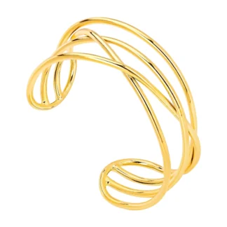 IVOG-brazalete de diseño de línea minimalista para Mujer, brazalete de Color dorado, joyería de moda, regalo