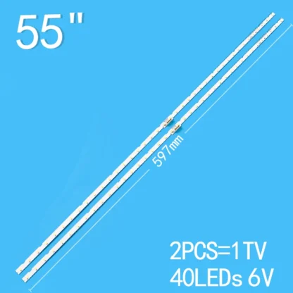 Nuevo lote de 2 unidades para TV LCD de 55 pulgadas, A0T-55-NU7100-2X40-3030C, BN96-45913A, 55NU7100, 55NU7300, UE55NU7100, UE55NU7300, BN96-46033A