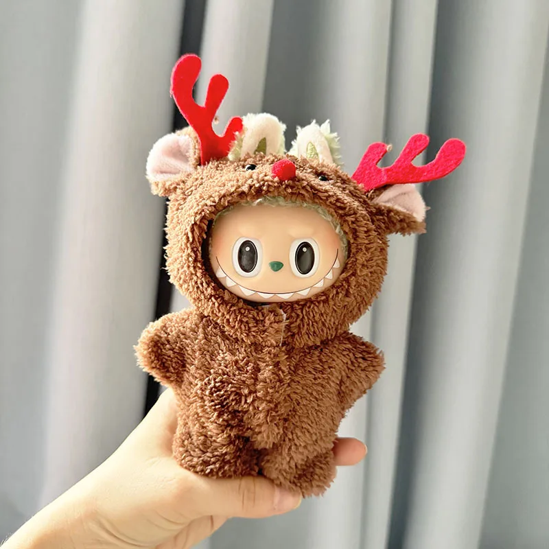 Muñecas de ídolo Labubu I II de 17cm, Mini ropa bonita de muñeca de peluche, muñecas de ídolo Kpop Exo de Corea, decoración navideña, ciervo, accesorios DIY, regalos