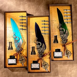 Pluma estilográfica de inmersión de plumas Retro, juegos de bolígrafos de tinta para escritura de caligrafía Vintage, papelería creativa, suministros de arte, regalos artesanales