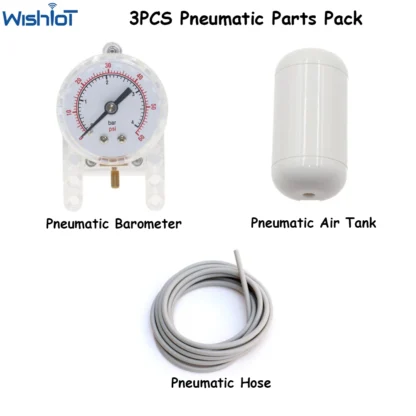 Bloques de tanque de bomba de aire neumática, piezas técnicas MOC de 3 piezas, tubo de manguera barómetro Compatible con 47225, 19476, 19482, 19475, 47223, cilindro
