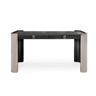 Tocador de dormitorio de estilo lujoso ligero, escritorio de Arte de cuero de madera maciza Simple y moderno con cajones