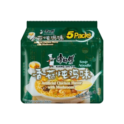 [6 paquetes de 30 piezas] sopa de fideos instantáneos de setas y pollo-5 piezas * 3,52 oz, 6 paquetes 500,00g *, 1 paquete con 5 piezas