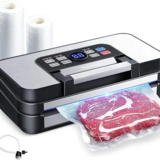 Potente sellador al vacío Precision Pro de 95Kpa, con funciones 10 en 1, mango de fácil bloqueo, doble sellado térmico y doble bomba