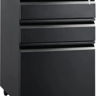 Archivador móvil de 3 cajones con cerradura, archivador de metal debajo del escritorio para archivos legales/letras/A4, completamente ensamblado excepto ruedas