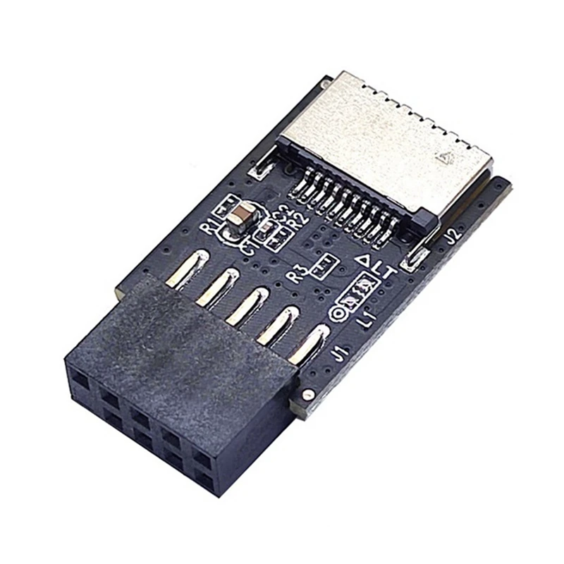 Convertidor de conector frontal de 9 pines a TYPE-C, adaptador de cabezal de interfaz de A-KEY, USB2.0, TYPE-E