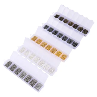 Un juego de caja 3 4 5 6 7 8 10mm 5 colores anillos abiertos anillos divididos bucle de enlace para hacer joyería DIY conector de hallazgos