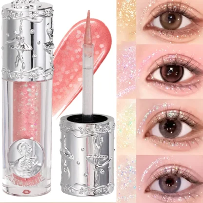 Sombra de ojos líquida no pegajosa, iluminador de brillo nacarado, delineador de ojos, maquillaje de Ojos de alto impacto, brillo de gusano de seda tumbado