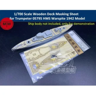 CY CY 700096   Hoja de enmascarar de cubierta de madera a escala 1/700 para Trumpeter 05795 HMS Warspite 1942