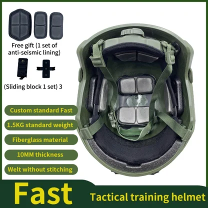 Casco táctico rápido con perilla ajustable, equipo de protección ABS CS para exteriores, adecuado para la cabeza
