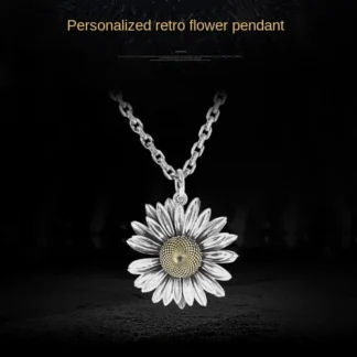 Collares de margaritas simples para hombres y mujeres, colgante de cobre de flor Punk Retro, cadena de suéter, accesorios de joyería, regalo de moda