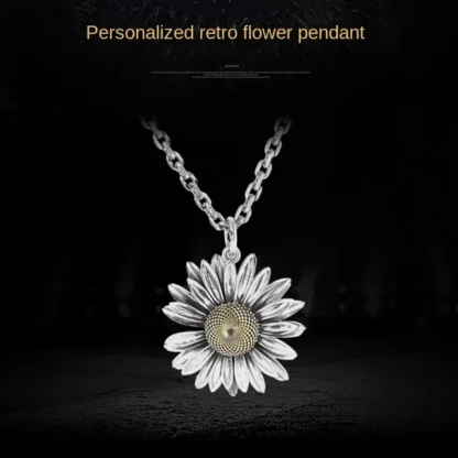 Collares de margaritas simples para hombres y mujeres, colgante de cobre de flor Punk Retro, cadena de suéter, accesorios de joyería, regalo de moda