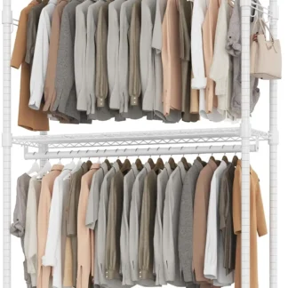 Perchero resistente con ruedas, percheros rodante para colgar ropa, armario moderno, perchero con 8 lados H