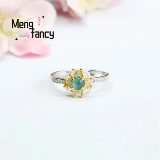 Anillo de plata S925 con incrustaciones de agua azul hielo Natural, joyería de moda exquisita y elegante, Simple de alto grado, regalos de vacaciones