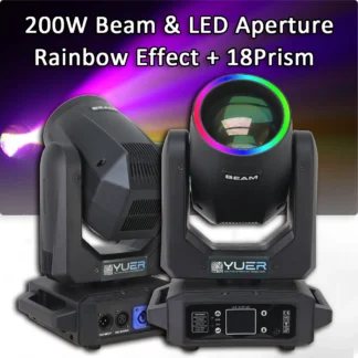 Haz de luz LED con cabezal móvil de 200W, equipo de escenario de apertura LED con controlador DMX para DJ, Fiesta Disco, KTV, Bar, iluminación para discoteca