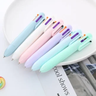 Ellen Brook, 1 Uds., papelería, suministros escolares, bolígrafo Multicolor de macarrón de 6 colores, bolígrafo creativo multifunción para oficina para niños