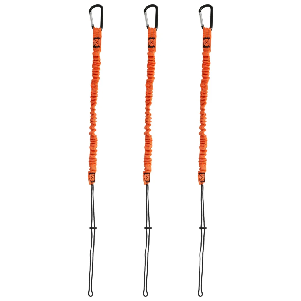 Cordón para herramientas, cordón de 3 piezas con mosquetón, cordón ajustable que absorbe los golpes para herramientas de trabajo