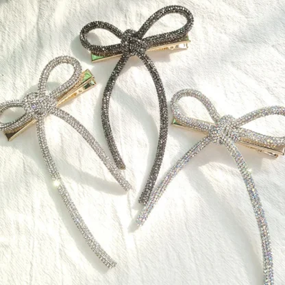 1 Uds. Broches simples con lazo de diamantes de imitación, regalos para mujeres y niñas, accesorios para Blazer, accesorios para el cabello con lazo elegante a la moda