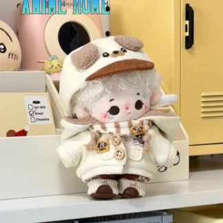 Traje de abrigo de perro cachorro café Original para muñeca de 20cm, ropa de juguete, sombrero de disfraz, Cosplay D, regalo para niños, lindo y encantador