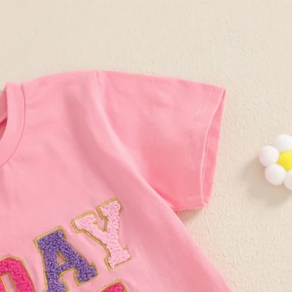 Conjuntos de verano para niñas, camiseta de manga corta con estampado Floral y falda vaquera, ropa de moda para niños pequeños para fiesta de cumpleaños