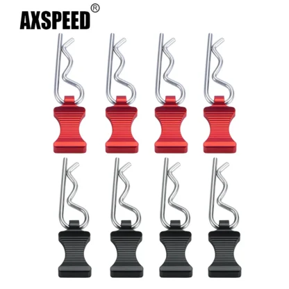AXSPEED-carcasa de Metal de fácil desmontaje, 4 piezas, Clip R Pin con soporte de fijación para Axial SCX6 Jeep JLU Wrangler 1/6 RC Car Truck