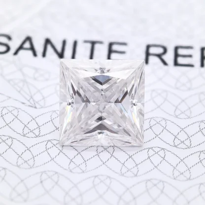 Piedra moissanita de la más alta calidad, corte princesa súper blanco, Color D, abalorios de calidad VVS1, materiales para hacer joyas con certificado